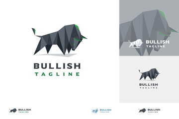 Bullish logo - Vector polygon buffalo