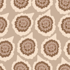 snail fossils exhibit display seamless vector pattern