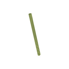 Green bamboo straw for drinking beverages flat style, vector illustration