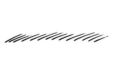 Vector grunge strokes brush. Black stain, ink, line brush image. A dirty artistic hand-drawn element isolated on white background. Repeat paintbrush touch, smear, blot, dot. Vector illustration