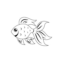 Goldfish outline vector. coloring image.