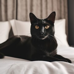 Black cat. Generative AI.