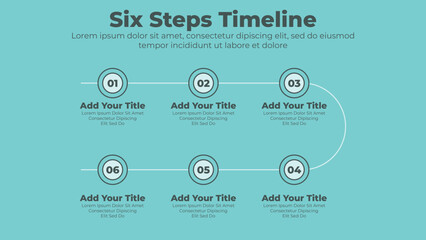 Fototapeta na wymiar Circular timeline infographics template with 6 steps