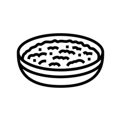 rice pudding bowl sweet food line icon vector. rice pudding bowl sweet food sign. isolated contour symbol black illustration