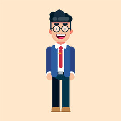 Cartoon businessman character kit male office employee suit