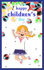 vector flat happy children's day