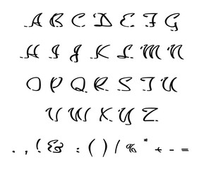 Black creative cut style alphabet set. Vector decorative typography. Decorative typeset style. Latin script for headers. Trendy letters and numbers for graphic posters, banners, invitations texts