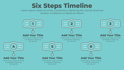 Design presentation template with 6 steps