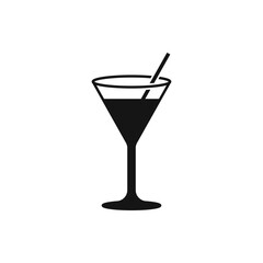 Cocktail icon on white background. Vector illustration.