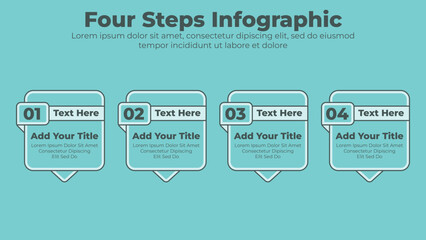 Modern business infographic template with 4 steps or options