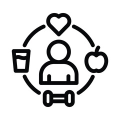 Obraz premium healthy lifestyle line icon illustration vector graphic