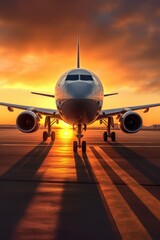 Fototapeta na wymiar An airplane's refueling process at an airport. Generative AI