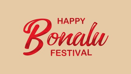 telangana hindu traditional festival. happy bonalu festival animated text. 4k video greeting card. gift card. alpha channel.