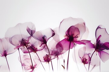 Pink flowers transparent. Generate Ai
