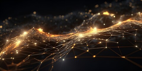 3D illustration.  Abstract background, technology connections and lines