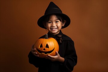 Fototapeta premium An illustration of children wearing a halloween costume , AI Generated