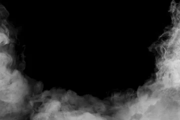Poster White smoke on black background. Space for text © New Africa