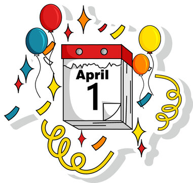 April 1st Calendar Vector Illustration