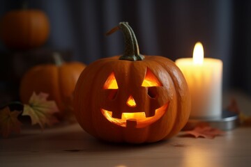 Pumpkin halloween spooky. Generate Ai