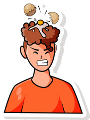 People Throwing Eggs Vector Illustration