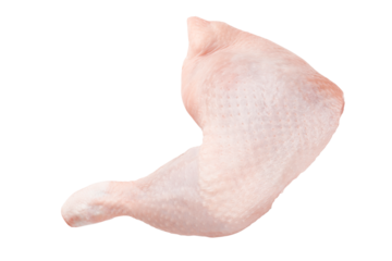 Raw chicken leg quarter. Isolated whole raw chicken part