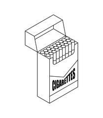 Pack of cigarettes isometric style. Vector illustration