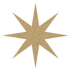 Obraz premium Golden star isolated on white background. Glittery vector design.
