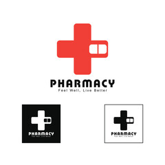 Logo design for your pharmacy business. Abstract logo type. Logo representing medicine.
