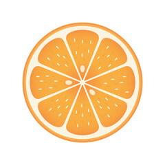 半分にカット or 輪切りしたオレンジの果実の断面のイラスト - 新鮮なフルーツのイメージ素材 - obrazy, fototapety, plakaty