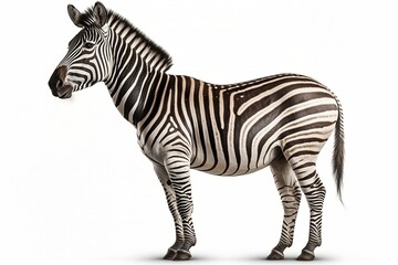 Fototapeta na wymiar Full body zebra isolated on white background, Generative AI