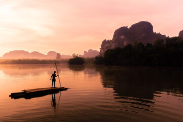 Landscape Nature View of Nong Thale Lake in Krabi Thailand