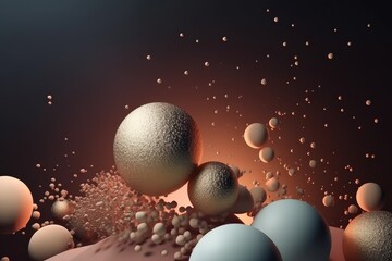 3d rendered illustration of spheres. Generative AI.