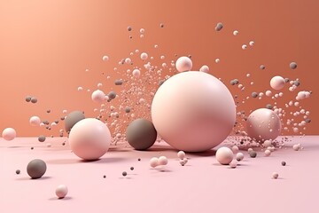 Naklejka na ściany i meble 3d rendered illustration of spheres. Generative AI.