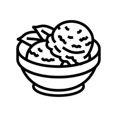 raspberry sorbet food snack line icon vector. raspberry sorbet food snack sign. isolated contour symbol black illustration