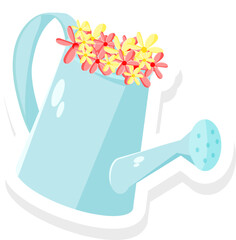 Flower Sprinkler Sticker Vector Illustration
