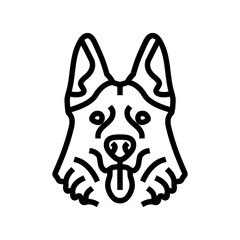 german shepherd dog puppy pet line icon vector. german shepherd dog puppy pet sign. isolated contour symbol black illustration