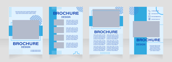 Contemporary artworks demonstration blank brochure layout design. Vertical poster template set with empty copy space for text. Premade corporate reports collection. Editable flyer paper pages