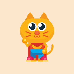 Cute cat maskot character with flat design illustrator vector