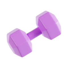 3d dumbbell, 3d render icon illustration, transparent background, fitness and gym