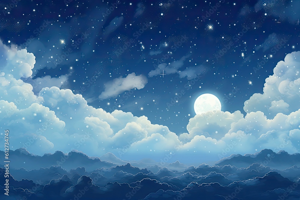 Canvas Prints night sky with stars and clouds. generative ai.