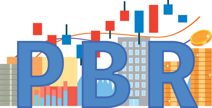 PBR（Price Book-value Ratio）の文字イラスト