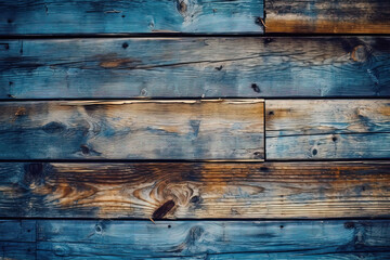 Blue wooden planks background.