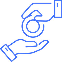 Receiving money line icon