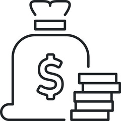 Money bag line icon