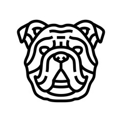 bulldog dog puppy pet line icon vector. bulldog dog puppy pet sign. isolated contour symbol black illustration