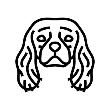recommend clip art: cavalier king charles spaniel dog puppy pet line icon vector. cavalier king charles spaniel dog puppy pet sign. isolated contour symbol black illustration