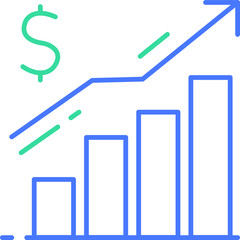 Growth chart line icon