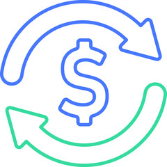 Money exchange line icon