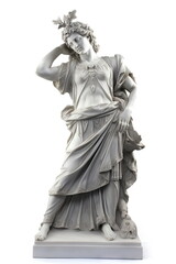 antique Apollo Belvedere statue on white background