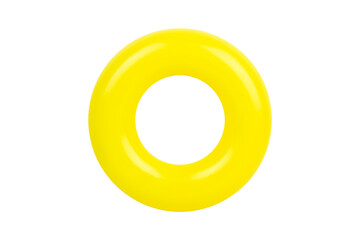 yellow circle, inflatable swimming ring isolated from background